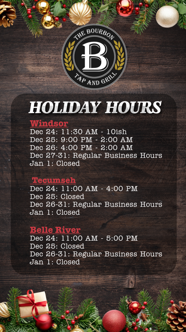 HOLIDAY HOURS